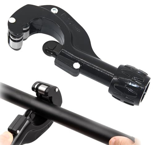 Rohrabschneider,Rohrschneider Mit Entgrater Und 1 Stück Ersatz Schneidrad, Rohrschneider Kupferrohr,Rohrschneider Stahl,Rohr Abschneider Rohrtrenner Für Kupfer & Alu Rohre(Schwarz,3-35mm)