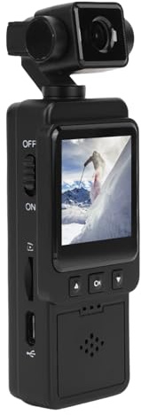 Tosuny Camera D'azione HD da 1080p con Obiettivo Angolare Largo, Stabilizzazione Elettronica Dell'immagine e Schermata da 1,53 - Telecamera Sportiva con Obiettivo Rotante e Supporti