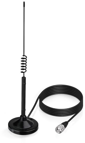 Superbat 27MHz CB Radio Antenna UHF VHF PL259 Male Magnetic Base Antenna Compatible with Cobra Midland Uniden Maxon President Vehicle Car Truck Mobile Handheld CB Radio