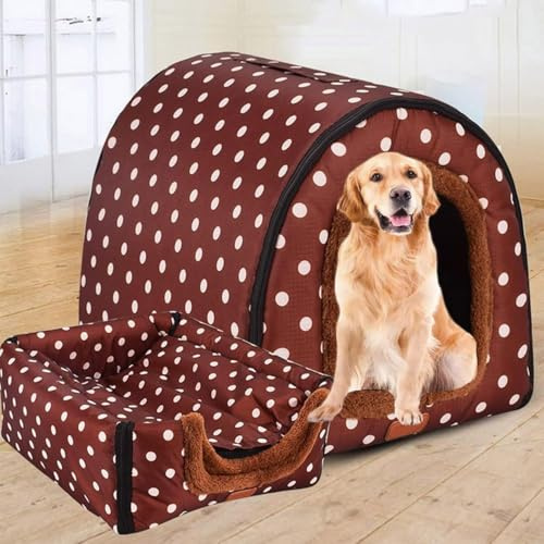 Extra Große Hundehütte Luxus Großer Hundezwinger XL Große Hundehütte Haus Bett Katze Höhle Haustierheim Für Große Mittlere Hunde Indoor Outdoor, E, XXL(92 * 68 * 72cm)