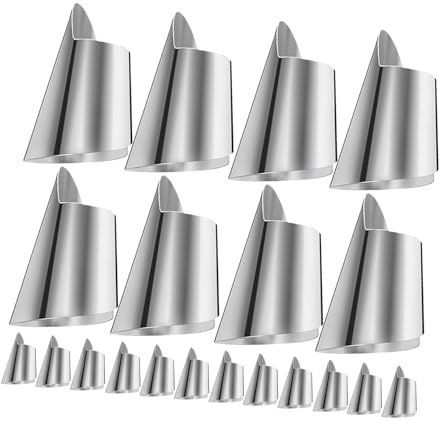 HAMPPLIES 20 pezzi Proteggi Dita in Acciaio Inox Copertura Taglio Unghie Protezione per Cucina e Verdura Resistente e Leggera Adatta alla Maggior Parte delle Dita