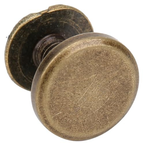 BAFOVY 50 Sets 6.5mm Leather Studs Brass Flat Head Rivets for Bags Belts Shoes Decoration Durable Brass Craft Fasteners Easy Installation (Copper 4)