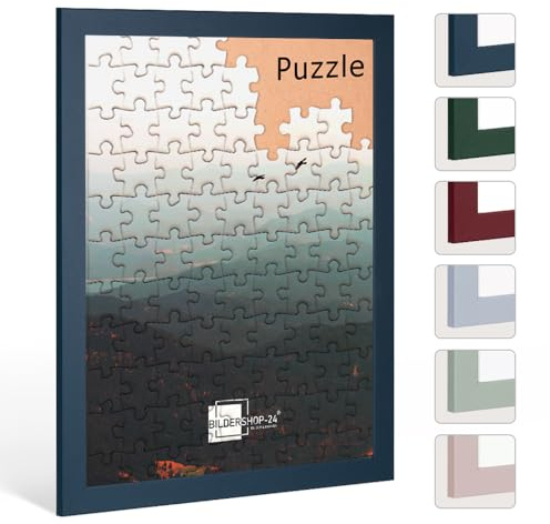 Bildershop-24 Puzzlerahmen Paris Dunkelblau 48x64cm (ca. 1000 Teile) ANTIREFLEX Entspiegelt