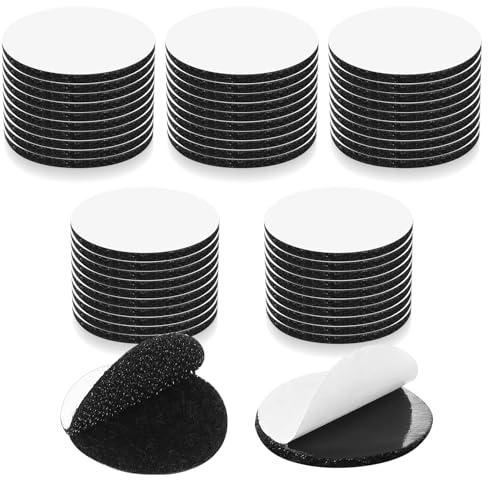 50 Pcs Puntos de Gancho y Bucle, Adhesivo Redondo, 30mm Adhesivo Doble Cara Redondo, Cintas Autoadhesivo Puntos Adhesivos Doble Cara para Suelo, Oficina, Escuela, Manualidades, Fotos