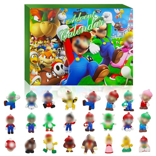 Vilntrosia 24PCS Mariso Toy Cake Topper,Silicone Action Figures Cake Toppers,Birthday Cake Toppers Party Decorations