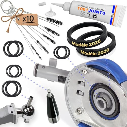 LOT DE 2 KITS 5 JOINTS D'ÉTANCHÉITÉ POUR PERFECTDRAFT HD3720 HD3620 HD3610 HD3600 COMPATIBLE AVEC LE BEC VERSEUR ET LE ROBINET DE TIREUSE A BIÈRE + KIT NETTOYAGE 5 MINI BROSSE + GRAISSE ALIMENTAIRE