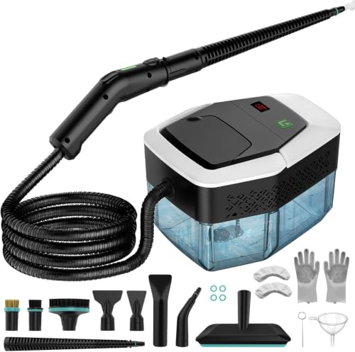Handheld Steam Cleaner for Home, High Pressure Steamer for Cleaning, 8s Heat-Up, 1.9QT Large Tank, Portable Steam Cleaner for Car Detailing, Auto, Grout, Bathroom,Tile, Carpet, Floor, Furniture
