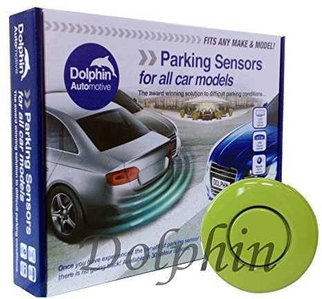 Dolphin Automotive DPS400 Reverse Parking Sensors Auto Express Award Winning In 32 Colours 4 Ultrasonic Radar Sensors Kit Audio Alert System Matt & Gloss Black +30 More Colours (Apple Green)