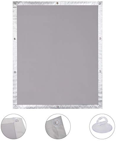 EUGAD Dachfenster Rollo 100% Verdunkelung Sonnenschutz Verdunklungsrollo ohne Bohren mit Saugnäpfen, Verdunklungsfolie für Fenster UV- und Hitzeschutz, Grau 96x115cm