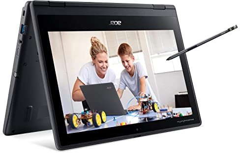 Acer TravelMate Spin B3 (TMB311RN-31-P5KK) Schüler Convertible Notebook 11 Zoll Windows 10 Pro-FHD IPS Display,Intel Pentium N5030,4 GB DDR4 RAM,128GB SSD, M.2 PCIe SSD,Intel UHD Graphics 605, Schwarz