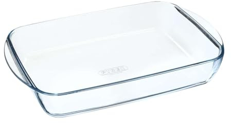 Pyrex Microondas Safe Classic - Bandeja rectangular (40 cm, 2 unidades), transparente
