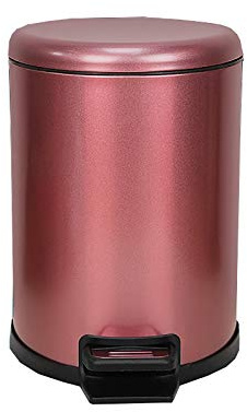 SXXYXH Cubo de Basura de Acero Inoxidable, con Pedal Cubo de Basura doméstico en Apariencia de Metal para la Cocina y el baño Papeleras de cosméticos,Rojo,10L