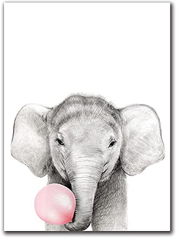 LCSLDW Leinwanddruck Animal Nursery Leinwand Malerei Druck Poster Wandkunst Bilder Baby Kinder Kinderzimmer Dekor Kinder Familie Freunde, Wie Gezeigt, 30X40Cm No Frame