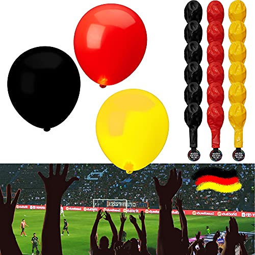 Fanartikel WM EM │6 x 3er Set LED Luftballons Leuchtballons │Fanmeile Public Viewing │schwarz rot gold (6 x 3er Set LED Luftballons Deutschland)