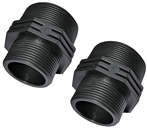 Aerzetix - C51985 - Set di 2 riduzioni per avvitare Maschio/Maschio - Filettatura 2 x1 1/2'' - in plastica - nippli ridotti con Raccordo filettato - PN 6 Bar