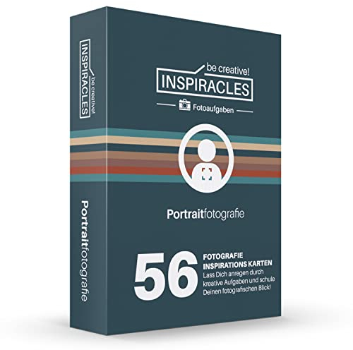 INSPIRACLES Foto-Aufgaben Karten – Portraitfotografie – 52 kreative Foto-Challenges + 10 Spickzettel – Fotografieren Lernen mit jeder Kamera – Geschenk für Fotografen