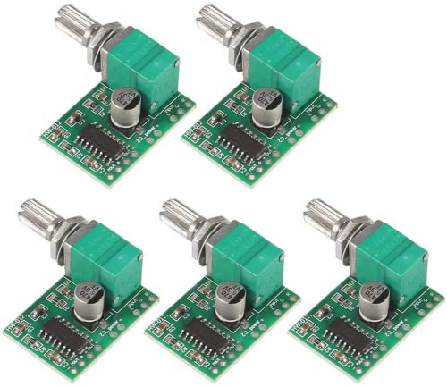 Fasizi 5pcs Mini DC 3W + 3W DC 5V Audio amplifier Handy Digital Amplifier Module Board Dual-channel PAM8403 Stereo Amplifier for DIY Portable Speakers Headphones