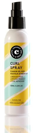 COCUNAT - Curl Spray - Fissante per i ricci - Fissaggio medio senza effetto increspamento - Ricci flessibili - Metodo Curly - Senza silicone e alcool - Metodo Curly Girl - 125 ml