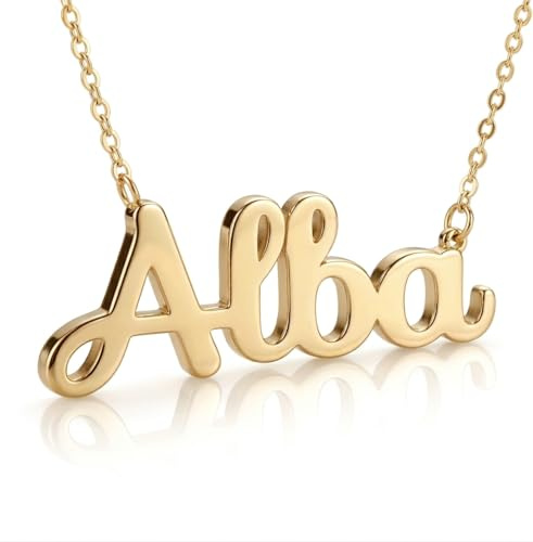 Only faith Collar para mujer con nombre personalizado Acero inoxidable Cadena colgante joya personalizada especial para amigas, novios