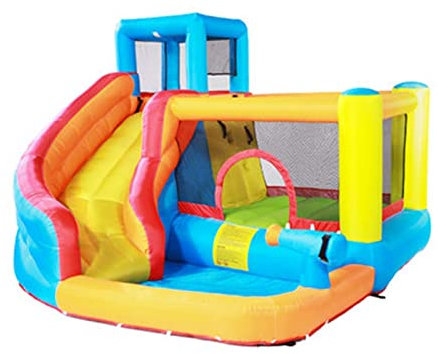 Decorsure Casa de Rebote Inflable con soplador, Castillo Hinchable de Salto para Exteriores con tobogán, Pared de Escalada, Piscina Divertida