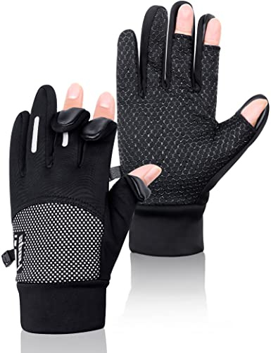Becellen Gants Hiver Homme, Gants sans Doigts Chaud Écran Windproof Antidérapants Tactile Gants pour Velo, Moto, Travail, Cyclisme, Course, Ski, Snowboard Sport Extérieur (Noir)