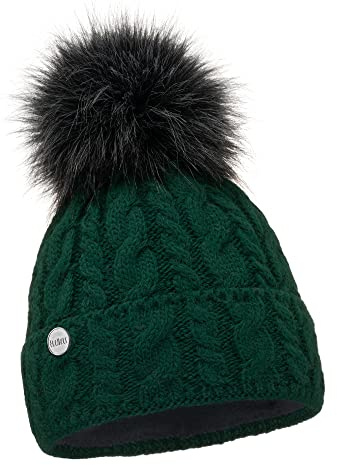 ELIMELI® Damen Winter Mütze warme Strickmütze Wintermütze mit Bommel Slouch Strick Beanie Damen für Winter Bommelmütze Hergestellt in EU Farbenauswahl 15568