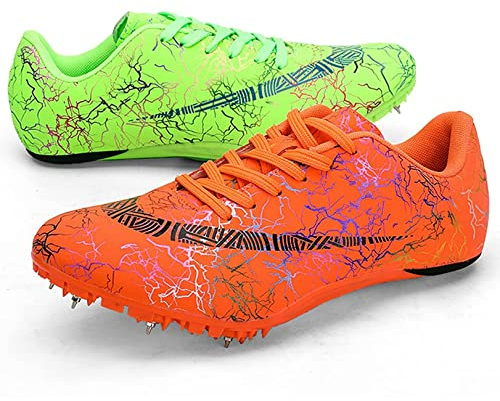 WoCOyo Leichtathletik Lauf Spike Schuh Atmungsaktiv Hell rutschfest Gummisohle Sprinter Leichtathletik Rennschuhe für Jungen und Männer,002,40EU