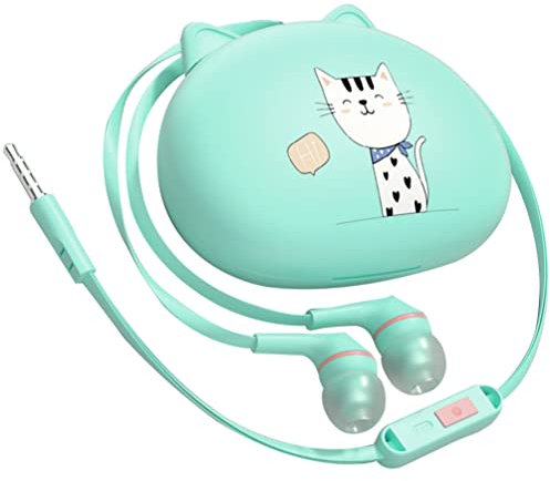 UKCOCO Casque Filaire Universel Écouteurs Filaires Écouteurs Intra-Auriculaires Filaires Écouteurs De Chat Écouteurs avec Microphone Boîte à Écouteurs PVC Réduction De Bruit