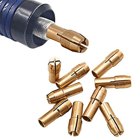 Lot De 10 Mini Mandrins En Laiton De Précision 0,5-3,2 Mm Pour Outils Rotatifs électriques - Pince De Serrage Pour Perceuse Dremel