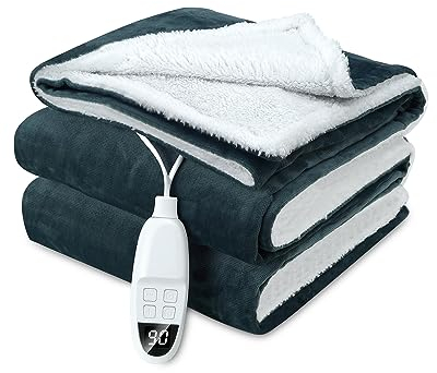 CONOPU Coperta Elettrica, 180x130cm, 6 Livelli di Riscaldamento, Timer 10H, Riscaldamento Rapido, Protezione da Surriscaldamento, Display a LED, Lavabile in Lavatrice, Per Divano, Letto, Ufficio