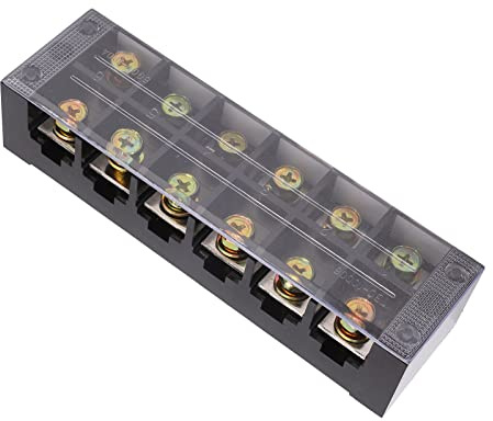 Morsettiera Morsettiera, Cablaggio Facile e Durevole 600V 100A Morsettiera Resistente Alle Alte Temperature per Ponte (6 posizioni)