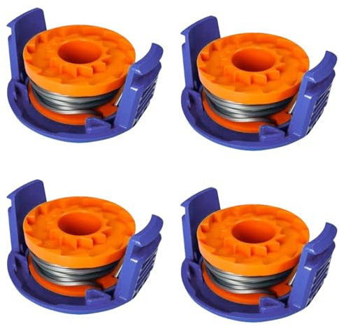 SopimusZ 4 PACKS 3.1M/10.17FT Trimmer Spool Line with 4 PACK Spool Cover Compatible for MacAllister MGTP18Li 1.65mm Strimmer