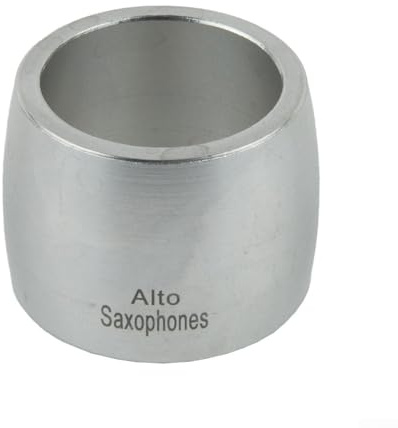 Abrazadera de metal ajustable para boquilla de saxofón y clarinete, plateado (para saxofón alto)