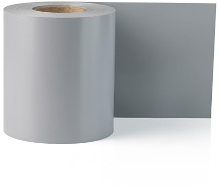 Electronicx Premium PVC Sichtschutzstreifen RAL 7040 Hellgrau Hochwertige Zaunfolie Doppelstabmatten 35m x 19 cm 650g/m² UV-beständig, extra langlebig, Blickdicht, inkl. 20 Befestigungsclips