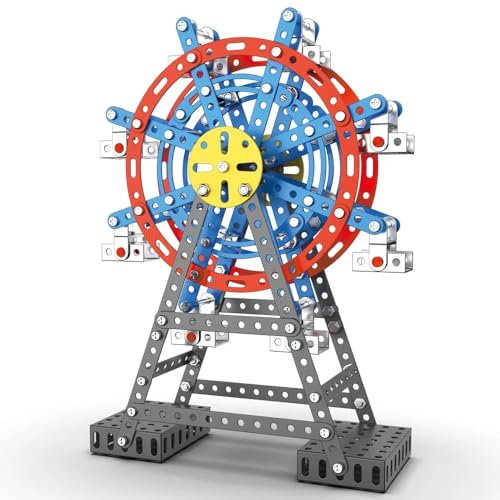 Jixin Xyzhi Bausets STEM Montage Metall Spielzeug Riesenrad Modellbausatz Engineering Bausatz für Erwachsene und Jugendliche, Eltern-Kind-Interaktion, Bausets Geschenke für Kinder 8-16 Jahre