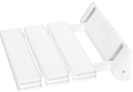 Fyssnn White Wall-Mounted Shower Seat, 130 KG Load Capacity, 90° Folding, Suitable for Bathrooms, Corridors, Living Rooms, Changing Rooms, Saunas
