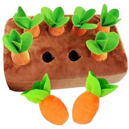 Dubbulon Karotten Hundespielzeug - Mit 8 Stück Karotte | Intelligenz Schnüffelteppich Hunde Plüsch Karotte | Pull The Carrot Stofftier Backenzähne Spielzeug | Für Kleine,Mittlere Und Große Hunde