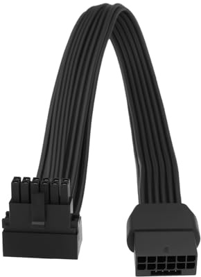YINETTECH 16 stift 12 + 4 hane till hona PCI-E 5.0 förlängningskabel 90 graders adapter för grafikkort GPU kompatibel med RTX 4090 4080 3090 Ti 16AWG 12VHPWR 600W, typ A