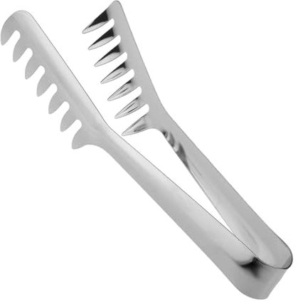 Pinzas para pasta de acero inoxidable – Pinzas de alimentos robustas para servir y cocinar | Resistente a la corrosión, mango ergonómico, fácil de usar, ideal para espaguetis, ensaladas y uso versátil