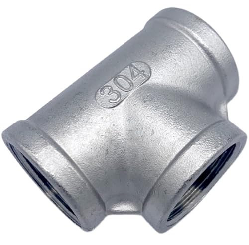Ayztantine Female Tee 3 Ways Splitter Stainless Steel Pipe Fitting Connector Coupler Fittings Tee Plumbing Pipe Fitting Tee(3/4)