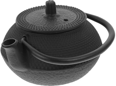 HOLIDYOYO Théière Kung-fu En Fer Forgé Petite 0,6 l Noire Résistante à La Chaleur Pour Cuisinière à Gaz Électrique Compatible Avec Plaques Chauffantes Service à Thé Ménager