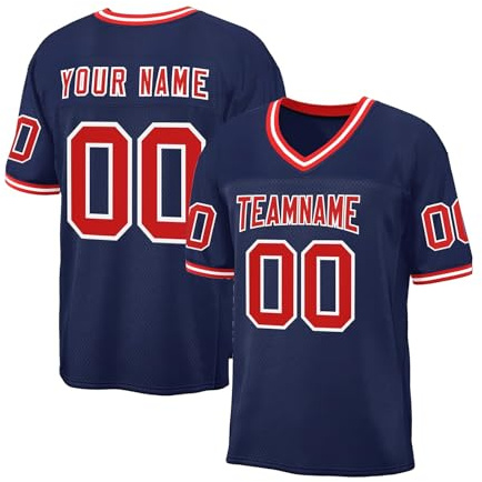 HGWOPGASD Maglietta da Calcio Personalizzata Maglie da Gioco di Football Americano Personalizzate con Nome e Numero Maglietta Personalizzata per Bambini Adulti A25
