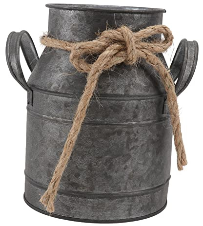 FUNOMOCYA Vintage Iron Milk Can Planter Flower Bucket Retro Rustic Metal Vase for Farmhouse Wedding Table Decoration Garden Display