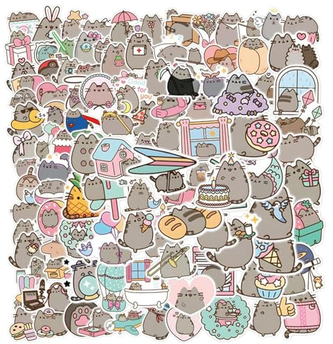 110Pcs Cat Stickers, Kawaii Emoticon Stickers, Cute Animal Stickers for Teens Adults, Cartoon Stickers for Water Bottles, Phone, Laptop, Party Bag Fillers, Skateboard, Guitar, Car