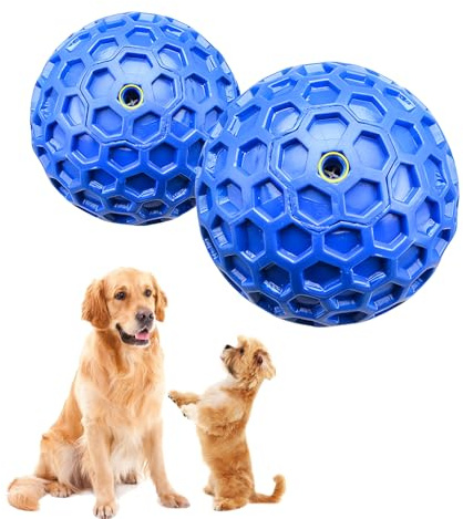 SINZONeu® 2PCS Pallina Squeaky per Cani - Gioco da Masticare Indistruttibile per Cani Aggressivi, Pallina Interattiva per Ansia e Igiene Dentale (55mm, 65mm)
