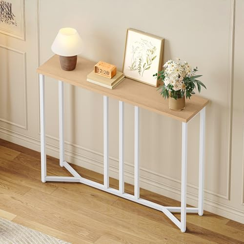 YITAHOME Konsolentisch Schmal, Console Table, 20 x 80 x 80 cm, Konsolentisch Weiss 20 cm tief, Beistelltisch Hoch, Flurtisch, Schmaler Sofatisch für Flur, Wohnzimmer, Schlafzimmer