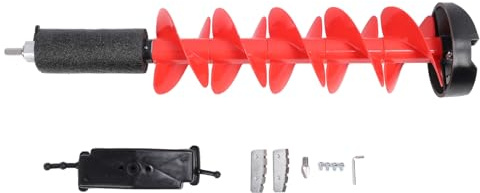 Yscryptoline 28in Ice Auger Kit, Ice Drill Auger with 6in Cutting Diameter, Nylon Shaft and Steel Cutter for Power Drill, Float Design Ice Auger Tool for Winter Fishing