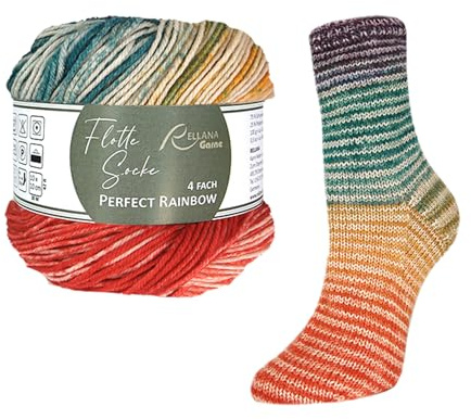 Rellana Flotte Socke 4-fach Pairfect Rainbow, Sockenwolle mit Farbverlauf