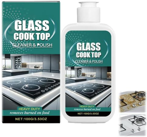 Glass Stove Top Cleaner Polish, Scratch Free Ceramic Hob Cleaner & Hob Cleaners Spray – Heavy Duty Glass Cooktop And Stove Top Polish for Ceramic, Electric, Induction, Flat Top Stovetop, Gas (1PC)