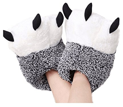 LANFIRE Zapatillas de casa de felpa suave unisex Zapatillas de garra de oso Zapatos de garra de disfraz de animal